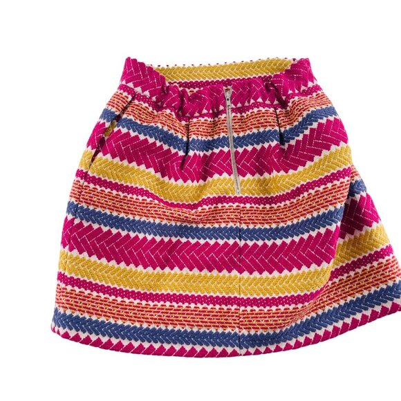 Morgan Carper Nomad Colorful Striped Skirt Zipper & Elastic Waist Anthropologie - Picture 5 of 5